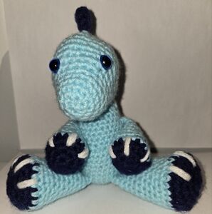 Blue Dinosaur Plush Crochet Toy